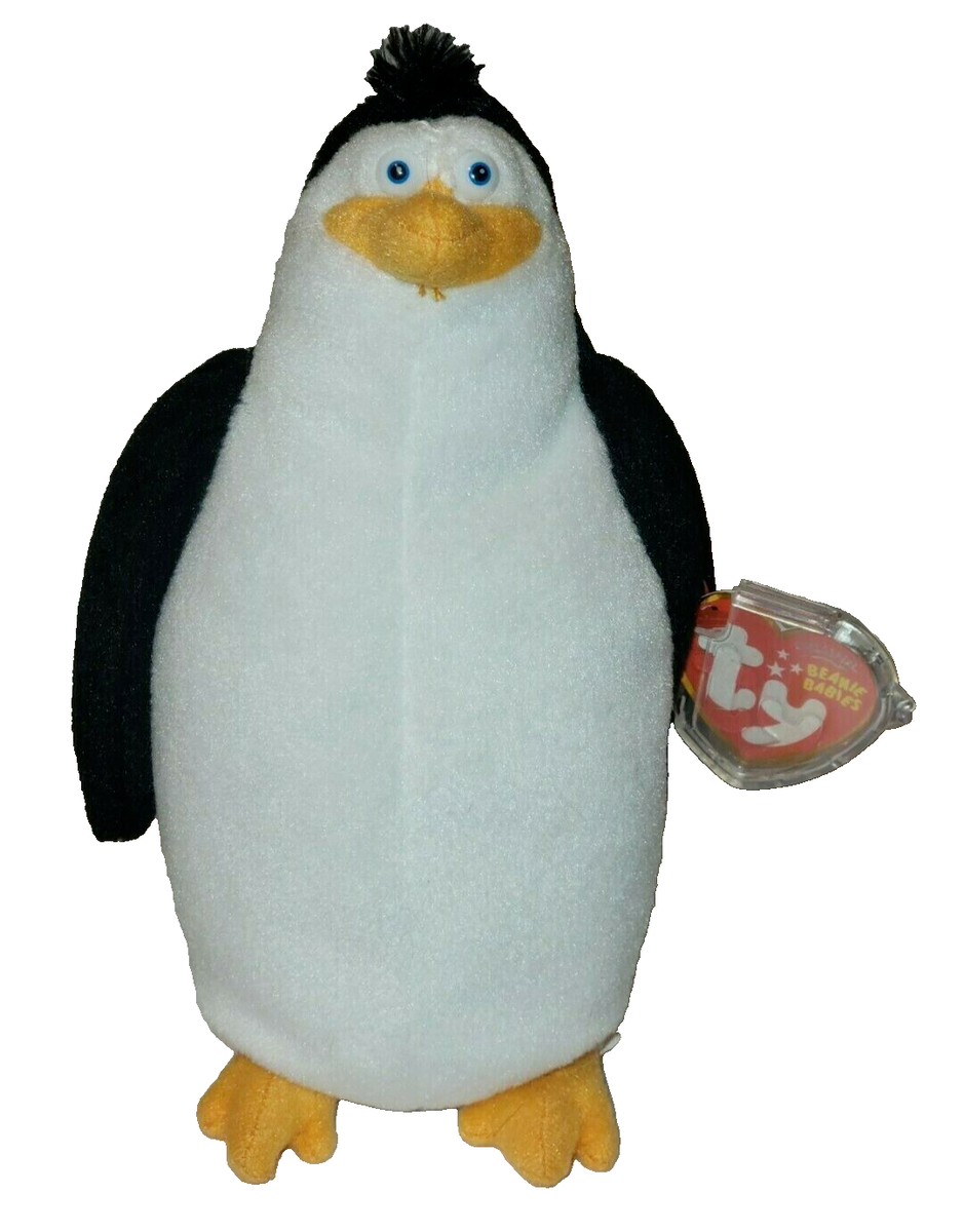 Rico RARE 7in Penguin Ty Beanie Babie Madagascar Movie 3up Rico RARE 7in Penguin Ty Beanie Babie Madagascar Movie 3up