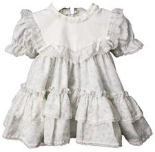 Miniworld Pageant Circle Twirl Dress 6 month Ruffle Lace Bib Floral Vintage 80s
