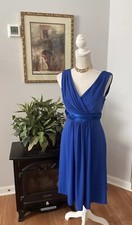 Davids Bridal bridesmaid dress size 6 Blue Sleeveless Open Back Zipper