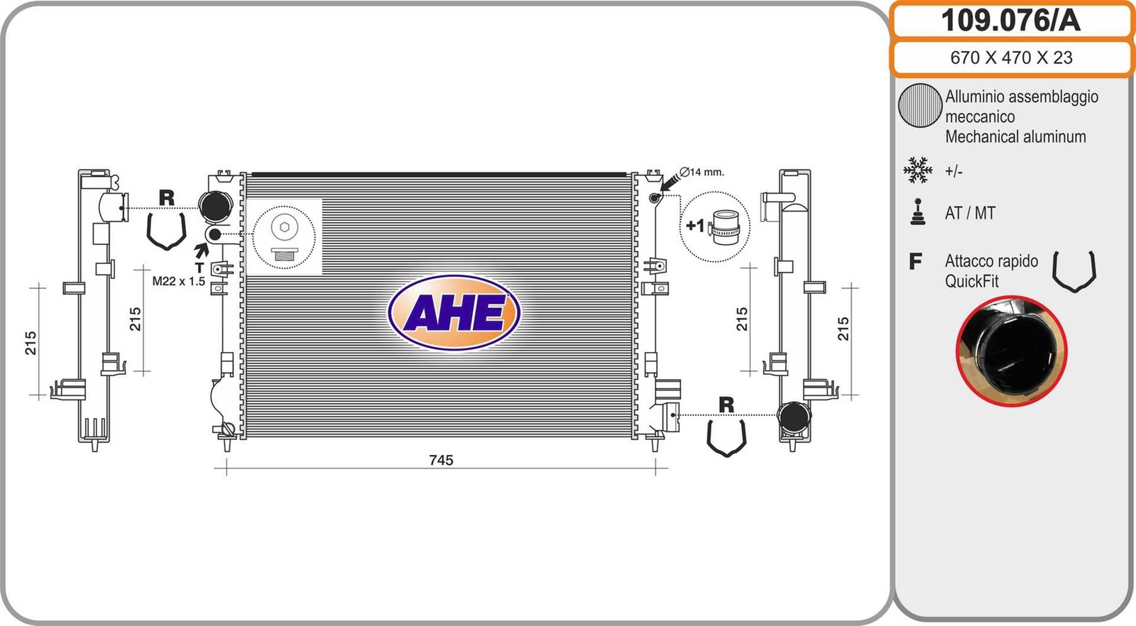 Radiateur alu haute performance pour Peugeot 806 et Citroën Evasion TD