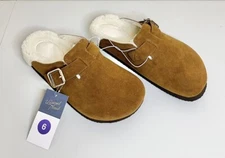 Universal Thread Women's Polly Shearling Mule Clogs Brown Size 6
