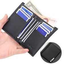 Men's Small Wallet Leather Slim Bifold Credit Card Holder Front Pocket Purse
