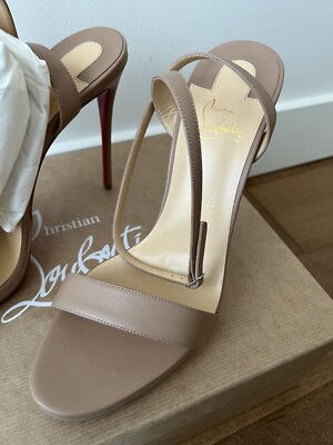 Christian Louboutin Loubi Queen 120 mm Sandals Heels Nude Nappa