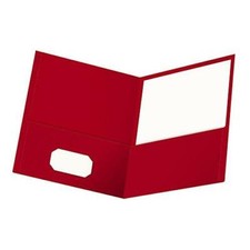 Oxford Twin-Pocket Folders, Textured Paper, Letter Size, Red, Holds 100 Sheets,