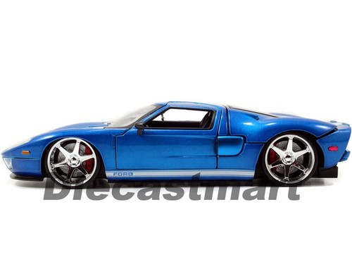 COCHE DIECAST JADA 97177 RÁPIDO Y FURIOSO FORD GT 40 1:24 AZUL CON RAYAS BLANCAS - Imagen 3 de 3