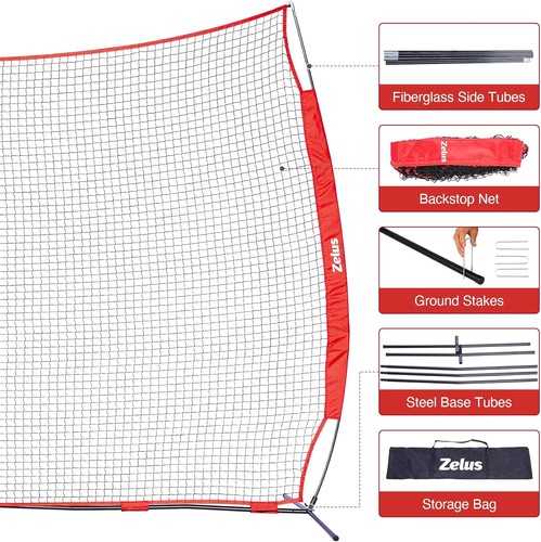 ZELUS Collapsible Barricade Backstop Net 12x9 ft, Net for Lacrosse, Baseball - Picture 8 of 12