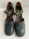 1960s Women’s Vintage Pappagallo Mary Jane Shoes Size 6.5 N Blue Leather
