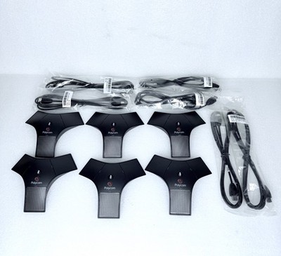 lot of 6 -Polycom SoundStation IP 7000 2201-40040-001 Extended Microphones- READ