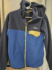 Patagonia Hoodie Unisex Kids XS 5-6 Blue Colorblock Full Zip Hooded Fleece