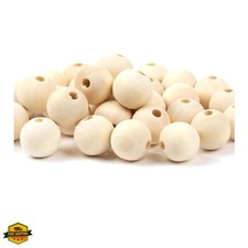 100Pcs 20mm Unfinished Wood Beads Round Wooden Spacer Beads Natural Wood Loos...