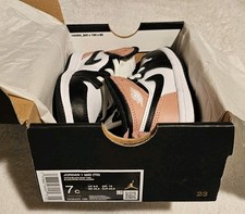 Nike Air Jordan Retro 1 Mid Shoes Sz 7c Black White  Rust Pink 8425 Preschool