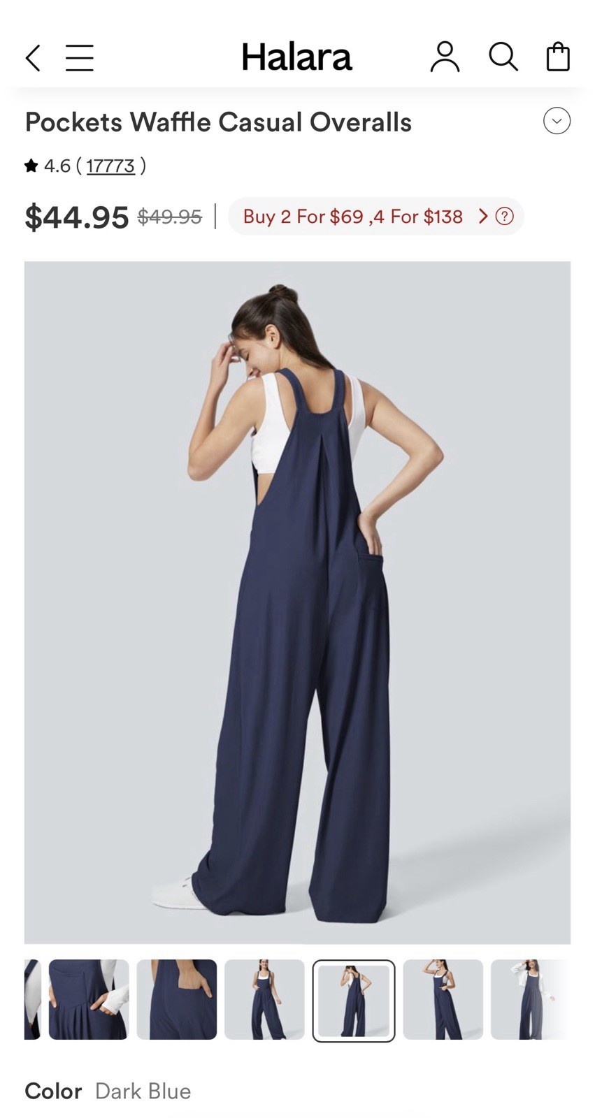 Halara NWT Dark Blue Adjustable Multiple Pockets … - image 11