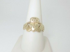 Irish Claddagh Ring Gold Wedding Engagement Celtic 14k Solid Gold Size 9.5 R1670