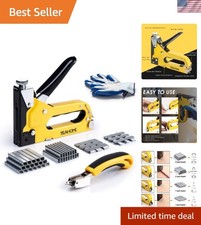 Heavy-Duty 4-in-1 Staple Gun with 6000 Staples Ergonomic Grip for DIY Projects