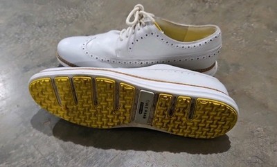 Cole Haan Original Grand 360 Leather Wingtip Waterproof White Golf