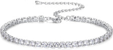 Ankle Bracelets for Women Silver Anklets for Women with 18K/14K White Gold/Gold 