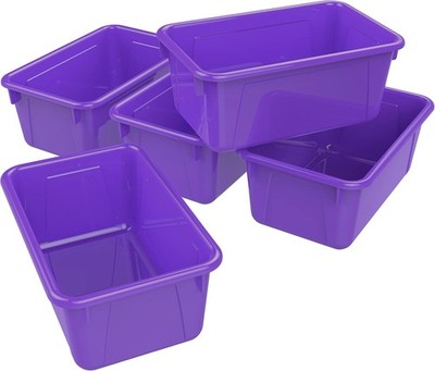 Storex Small Cubby Bins   Plastic Storage Containers Classroom 12.2 7.8 5.1