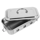 Stainless Steel Tool Box Metal Bowl Flosser Storage Case