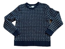 L.l Bean Men's Bean's Classic Ragg Lambswool Sweater Crewneck Bird's-Eye Navy S