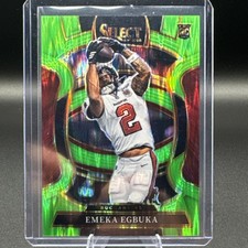2025 Panini Select - Concourse Emeka Egbuka #37 Neon Green Shock Prizm /699 (RC)