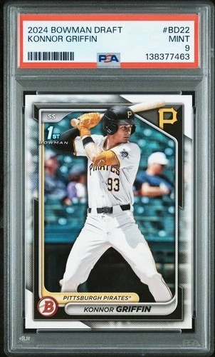 2024 Bowman Draft 1st KONNOR GRIFFIN - #BD-22 RC Mint PSA 9 Pittsburgh Pirates‼️