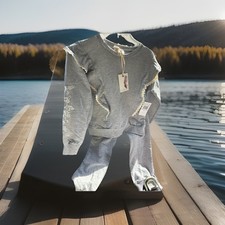 2 Piece Gray Sweatsuit By Jessica Simpson Ruffles Flower Design On Arms Size 6