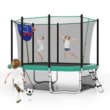 COSTWAY Rectangle Outdoor Trampoline 10 x 8FT Backyard Trampoline