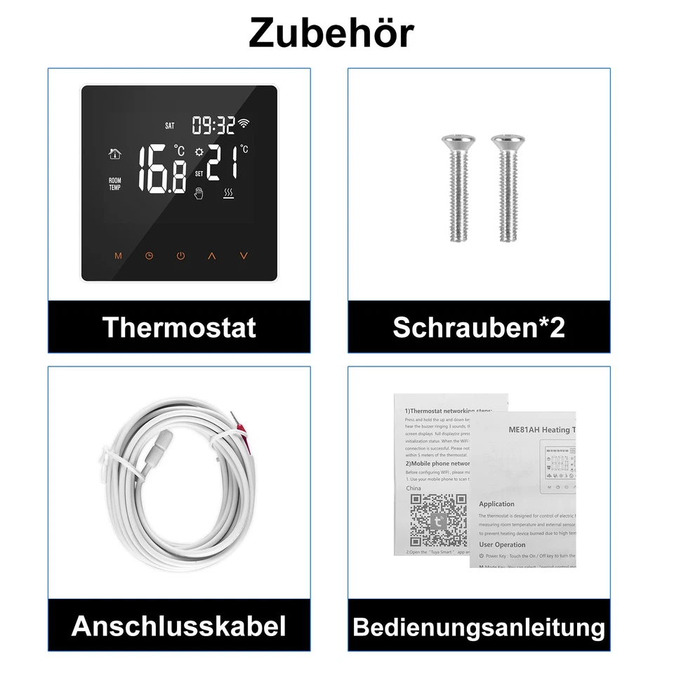 WiFi Digital Thermostat Raumthermostat elektrische Fußbodenheizung Touchscreen - Bild 4 von 4