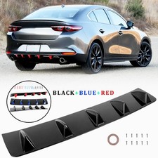 For Mazda 3 Mazdaspeed 3 Gloss Rear Bumper Lip Spoiler Diffuser Shark Splitter