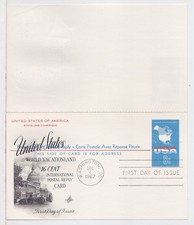 TurtlesTradingPost- World Vacationland Reply Card- 1963 - #UY19 FDC Artcraft