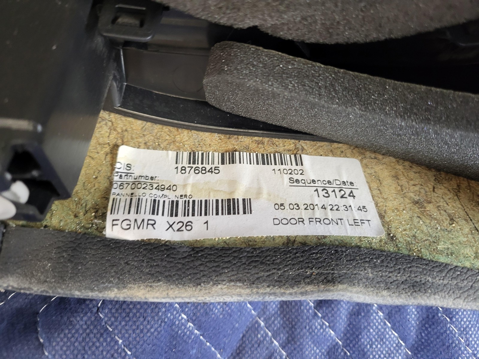 Used Oem Maserati Left Driver Front Door Trim Panel for 2014-2017 Ghibli