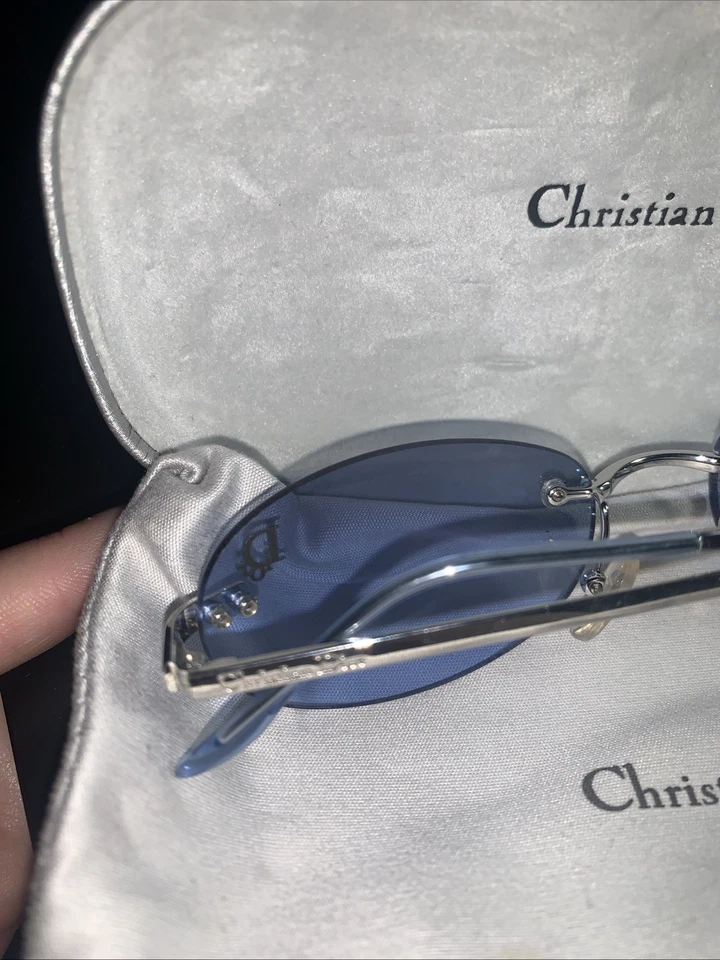 Auténticas gafas de sol vintage de los 90 Christian Dior para mujer ojo de gato tono azul Foto 3 de 4