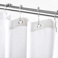 Extra Long Fabric Shower Curtain Liner with 6 Magnets,72W x 80L, Waterproof ...