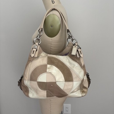Coach Madison Mia Maggie Inlaid C Metallic Leather Suede Patchwork 16327 Bag