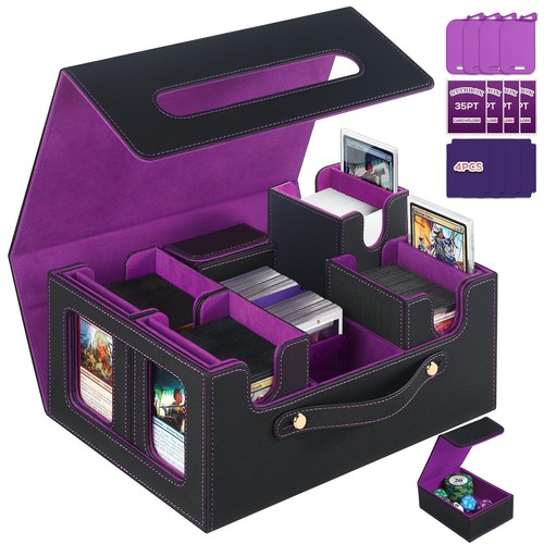 STTRBOX Trading Card Storage Box MTG Commander Deck w/ 4 Toploaders ...