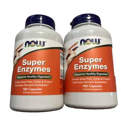 #ad Now Foods Super Enzymes 180 Capsules 2 Pack Digestive Enzyme Support NEW Sealed $42.99
