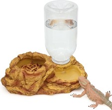 Reptile Escape Free Mealworm Feeding Bowl and Water Storage Feeder, 2 in 1 Re...