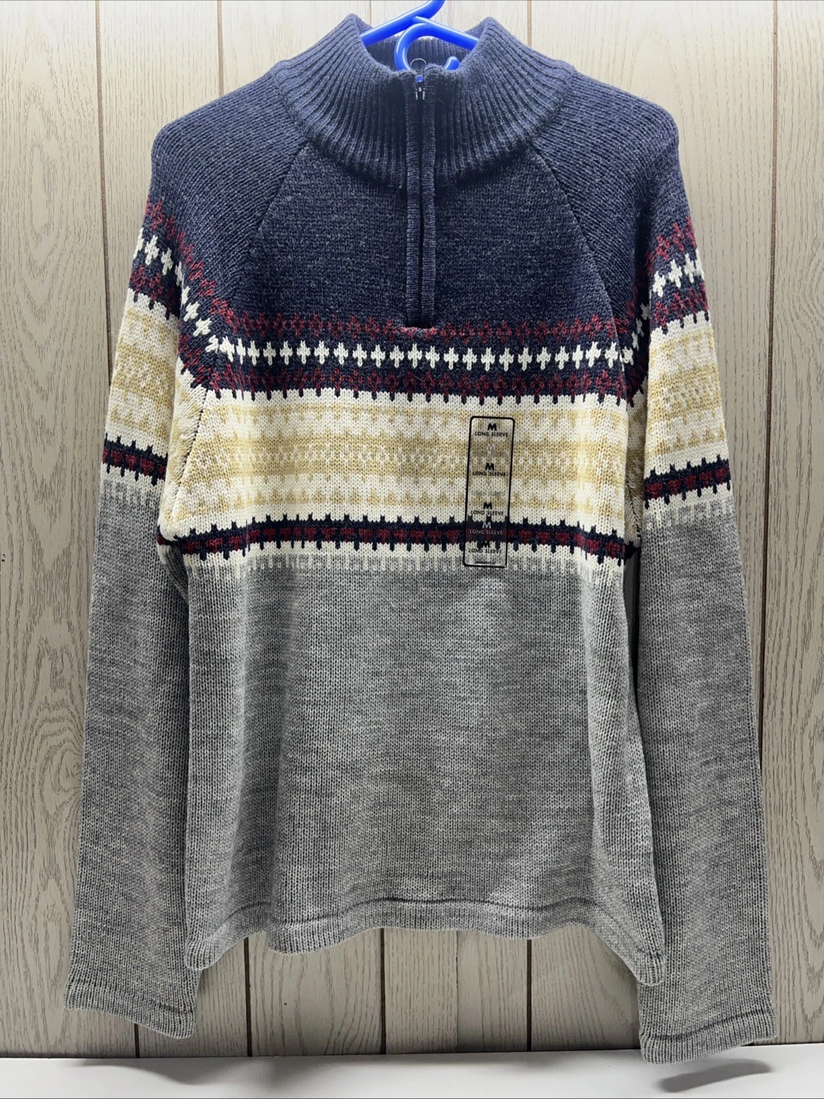 VTG Y2K Route 66 Sweater Mens M Gray Blue Fair Isle Wool Blend 1/4 Zip Pullover
Opens in a new windo