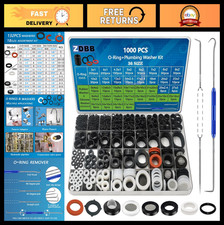 1000 Pcs O Ring Rubber Washer Assortment Kit for Plumbing, Faucet, Garden Hose