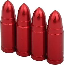 Red Bullet Tire Valve Stem Caps Compatible With Pickup And Suv