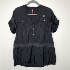 Apple Bottom Jeans Mini Dress Tunic Top Womens Plus 2X Black