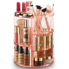 360 Degree Rotating Makeup Organizer Adjustable Cosmetic Organizer for Vanity