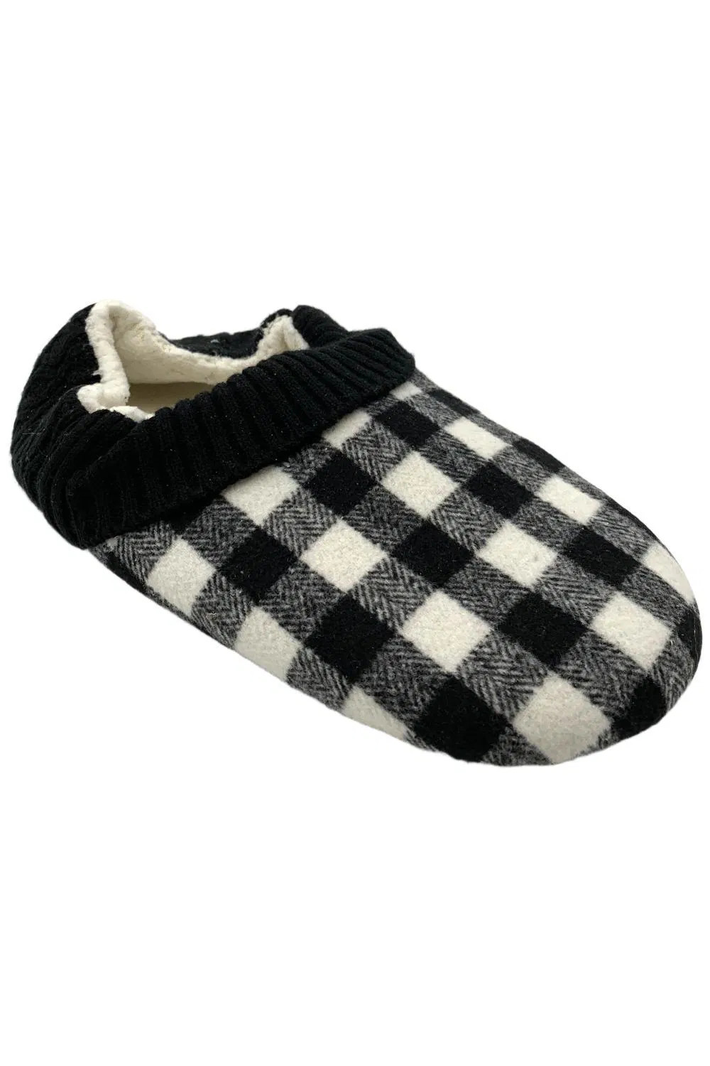 MUK LUKS Womens Step-In Soft Sole Flannel Slipper Black Plaid 3890₽