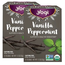 Yogi Tea VANILLA PEPPERMINT Caffeine-Free Holiday Tea Bags, 16 Count 2 Boxes