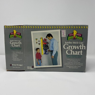RARE VINTAGE - 1994 MIGHTY MORPHING POWER RANGERS JUMBO STICK-UPS GROWTH CHART
