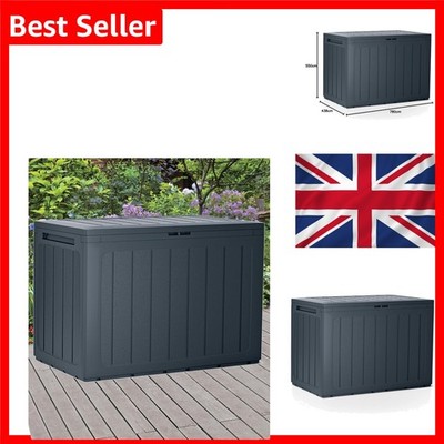 Anthrazit 190L Kunststoff Outdoor Aufbewahrungsbox Wasserdicht Gartentruhe