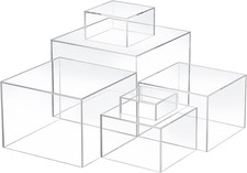 6 Pack Acrylic Risers for Display Acrylic Cube Boxes Risers Display Stands with