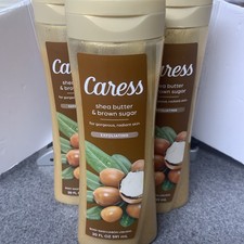 3 Bottles New Caress Shea Butter Brown Sugar Exfoliating Body Wash 20 fl oz