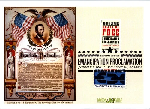 Dr Jim Stamps Maximum Card Emancipation Proclamation Forever 2V Set Fdc