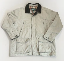 Eddie Bauer Lightweight Chore Barn Coat Jacket Mens XL TALL Tan Nylon Blend